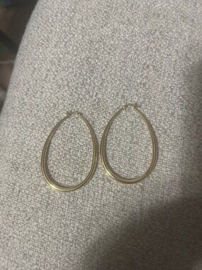 Gold Teardrop Hoop Earrings - Women Jewelry